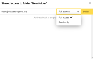 Yandex.Disk Review Folder Permissions