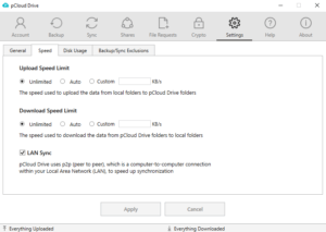 pCloud Review Speed Settings